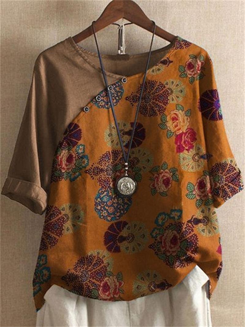 Wendy | Short Sleeve Floral T Shirt + Free Necklace