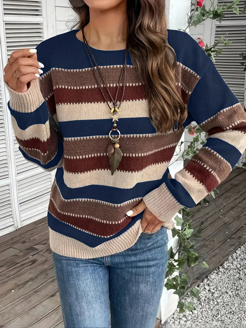 Susan | Mixed-Colour Striped Knit Sweater