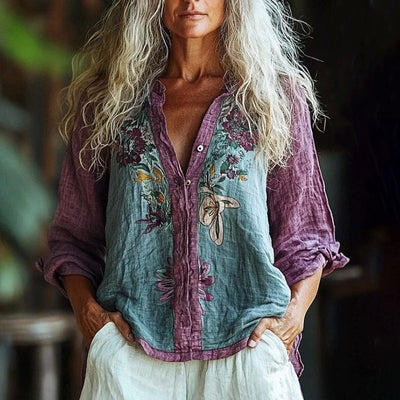 Daisy | Floral Color Block Blouse