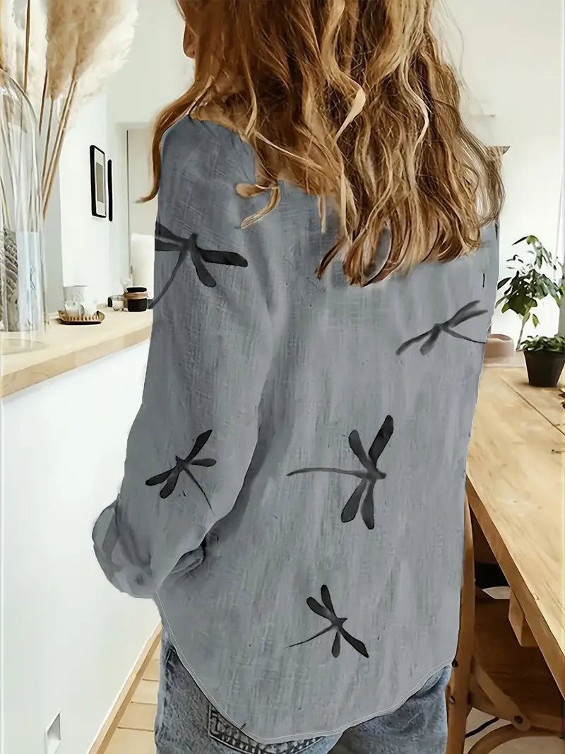 Lisa |  Dragonfly Pattern Shirt