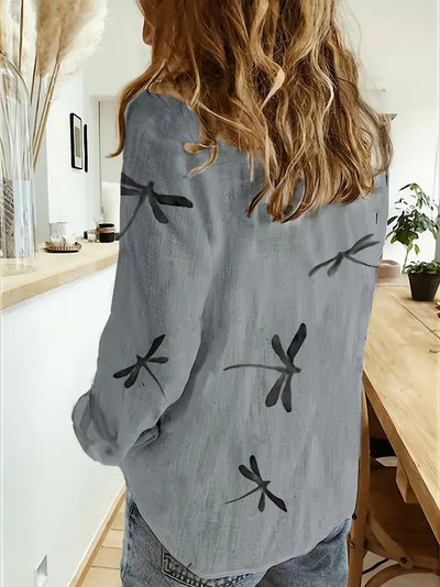 Lisa |  Dragonfly Pattern Shirt