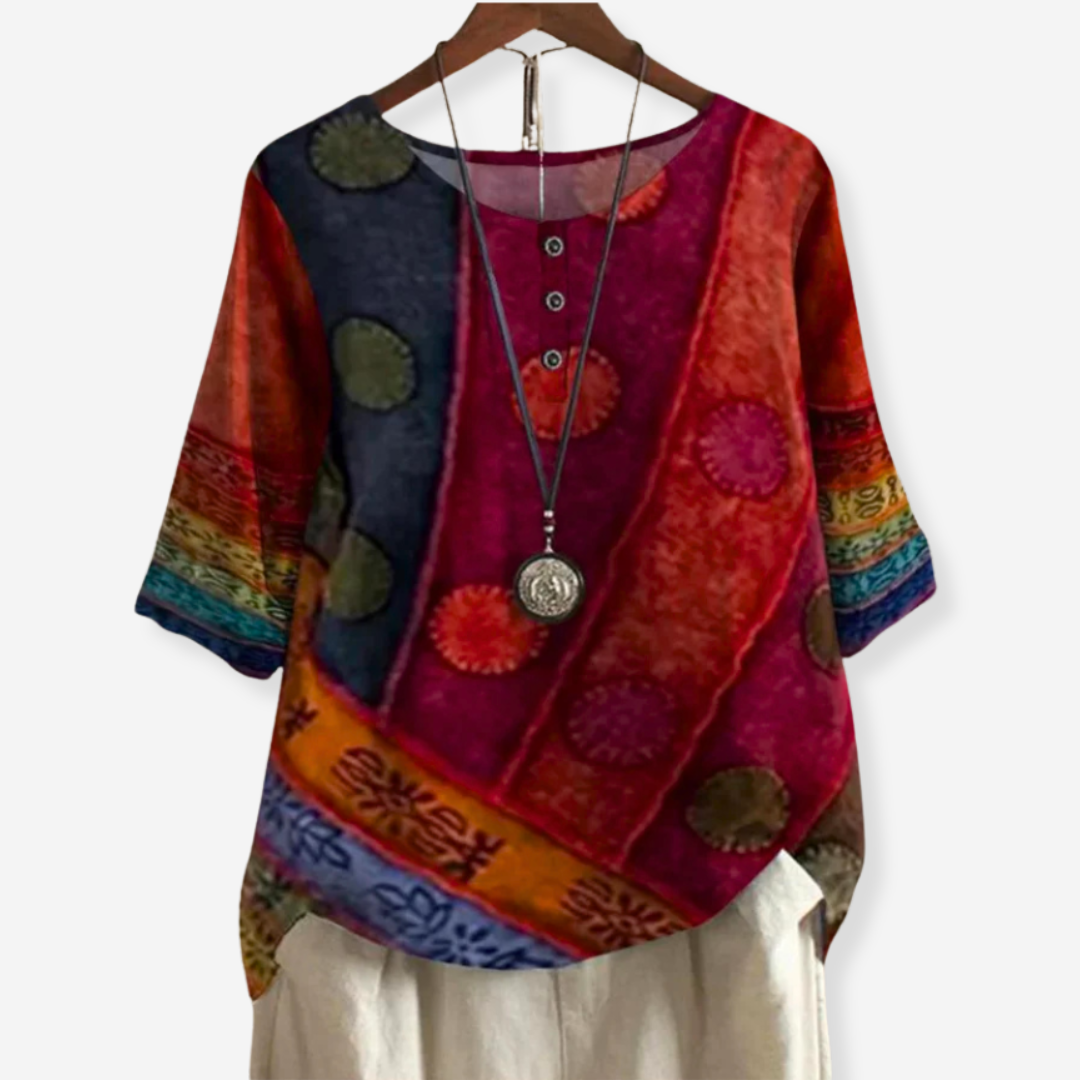Sara | Soft top with artistic print