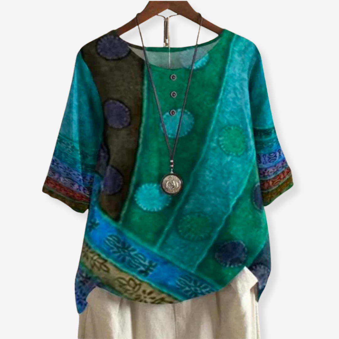 Sara | Soft top with artistic print