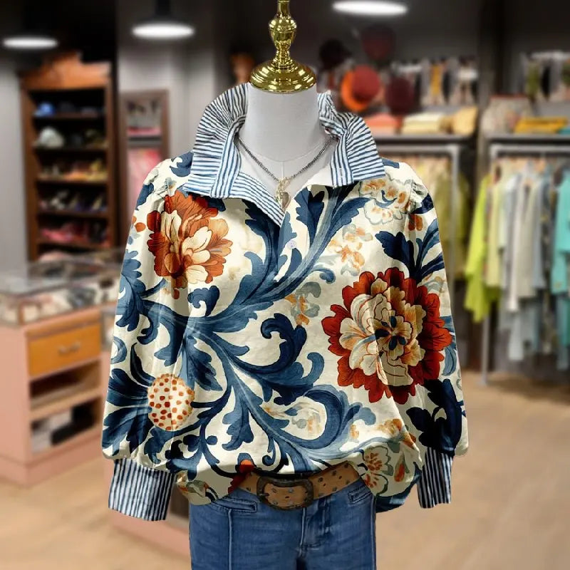 Rosalie™ – Vintage Floral Printed Blouse