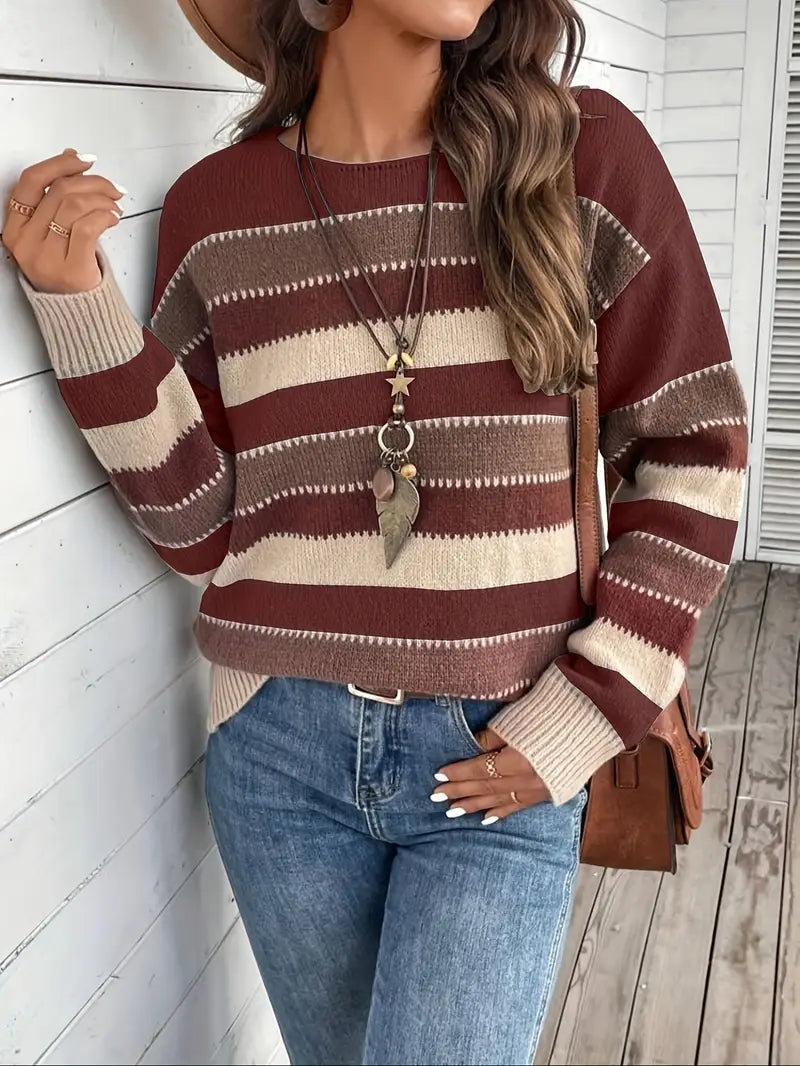 Susan | Mixed-Colour Striped Knit Sweater