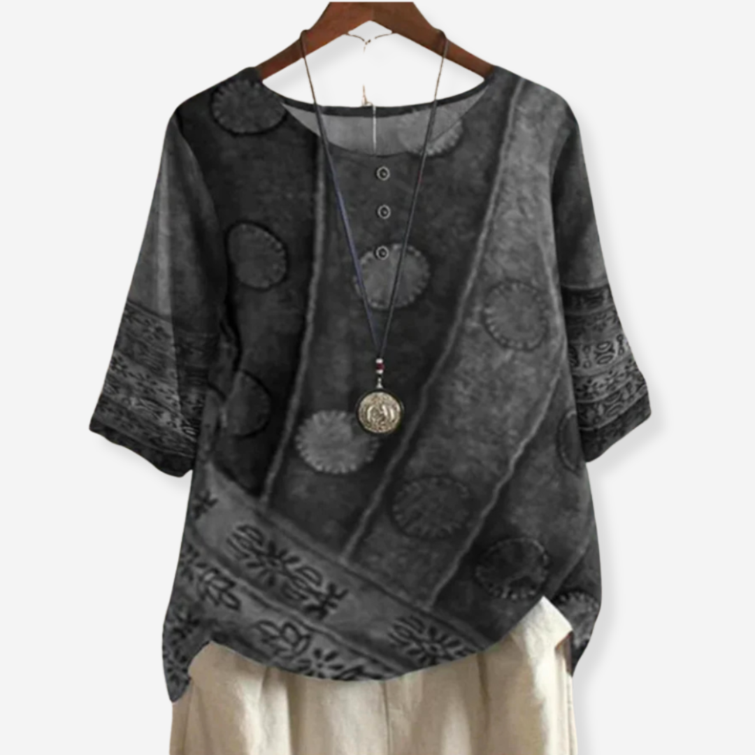 Sara | Soft top with artistic print