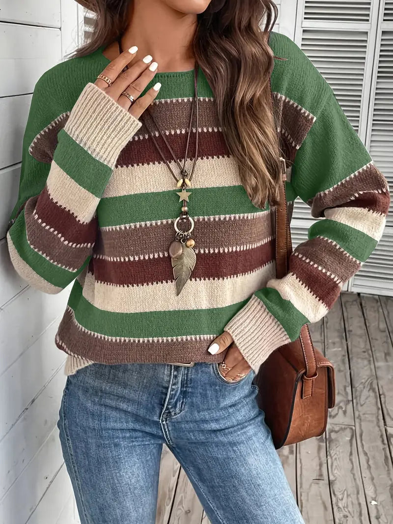 Susan | Mixed-Colour Striped Knit Sweater