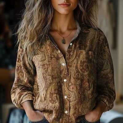 Sofia | Vintage Ethnic Print Shirt