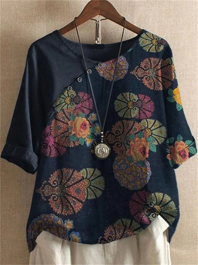 Wendy | Short Sleeve Floral T Shirt + Free Necklace