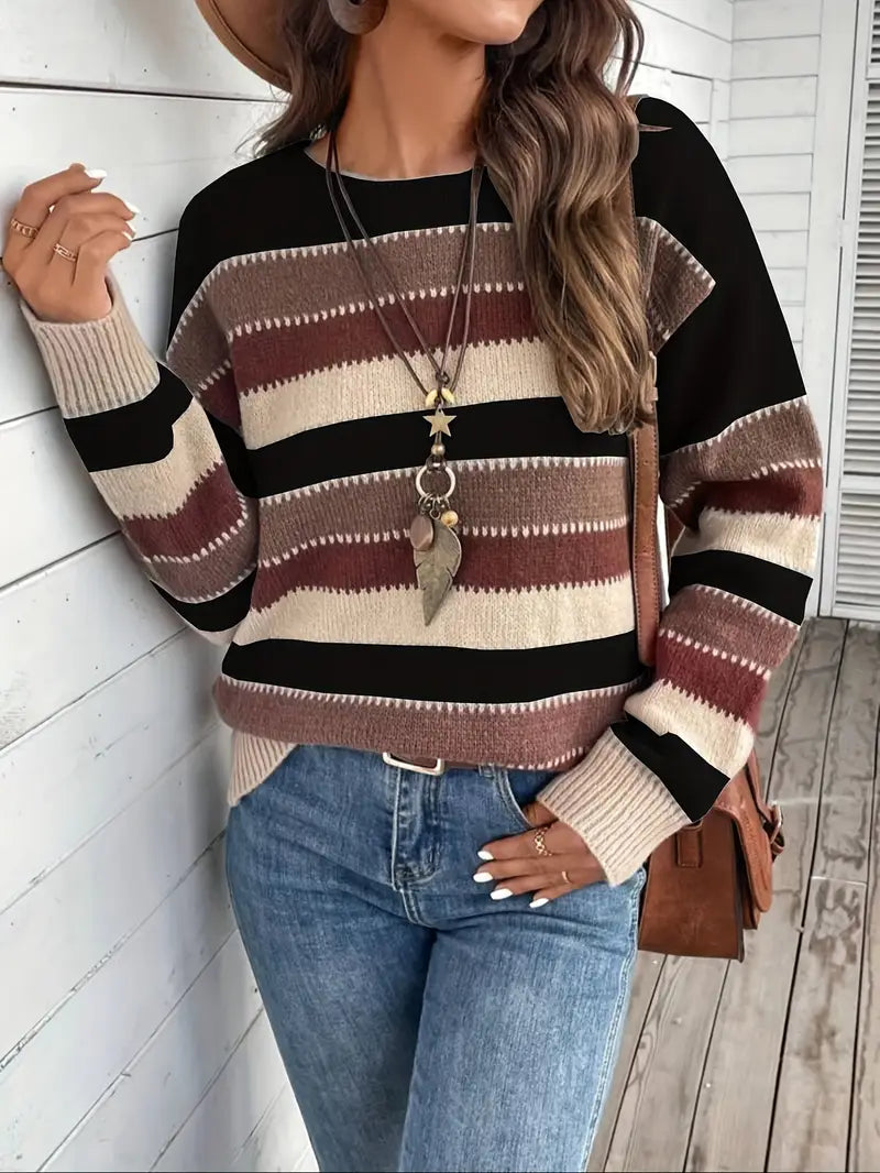 Susan | Mixed-Colour Striped Knit Sweater