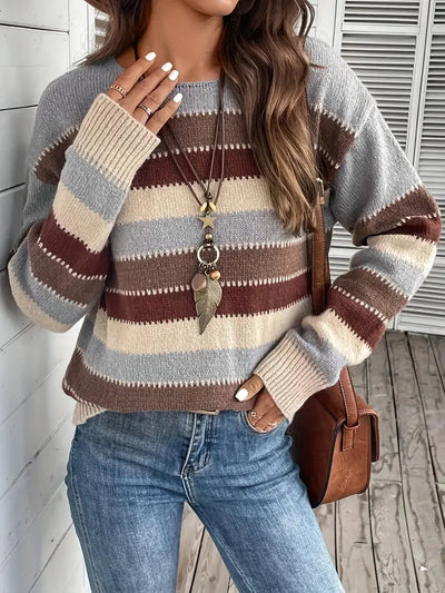Susan | Mixed-Colour Striped Knit Sweater