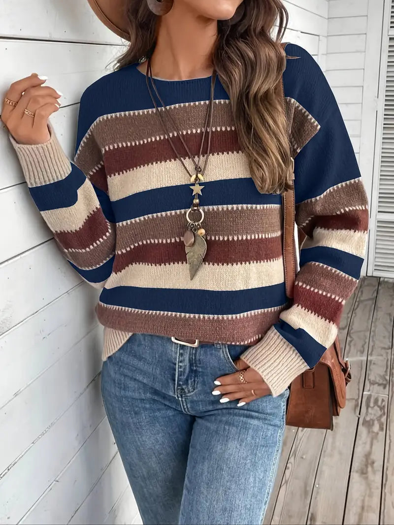 Susan | Mixed-Colour Striped Knit Sweater